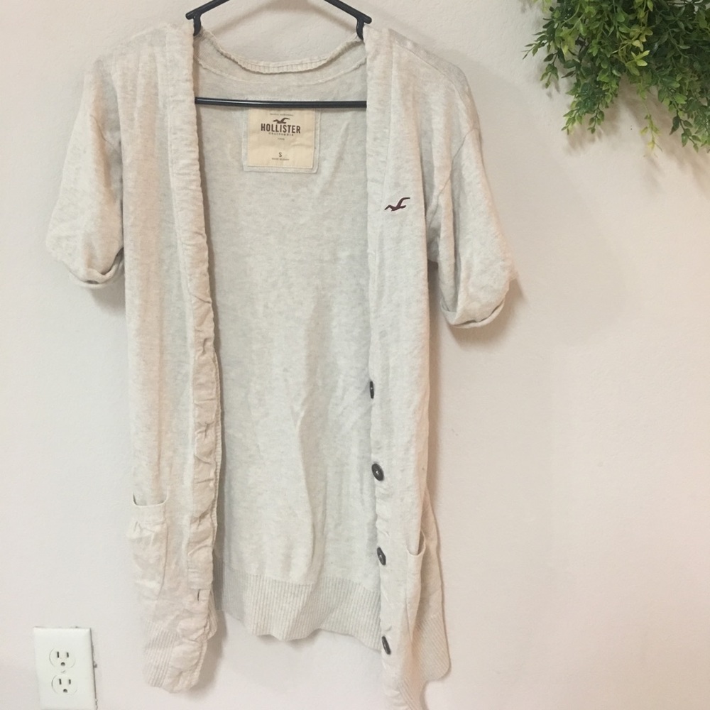 Hollister Cream Long Cardigan